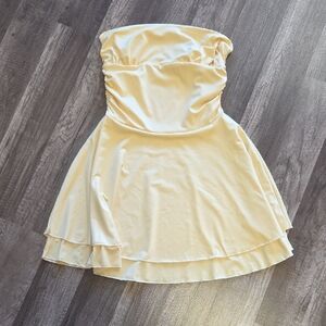 Elegant Strapless Cream Dress